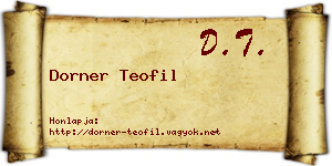 Dorner Teofil névjegykártya